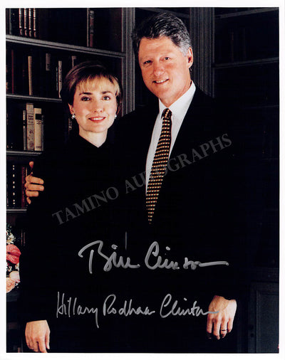 Clinton, Bill - Rodham Clinton, Hillary - Signed Photograph