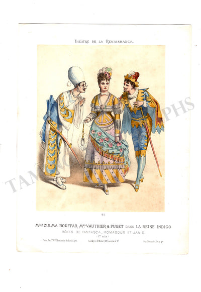 Ballet Dancers - Set of 3 Vintage Prints from 1850s