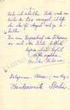 Huberman, Bronislav - Autograph Letter Signed 1917