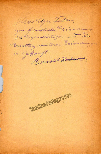 Huberman, Bronislav - Signed Album Page