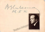 Huberman, Bronislav - Signed Card 1930