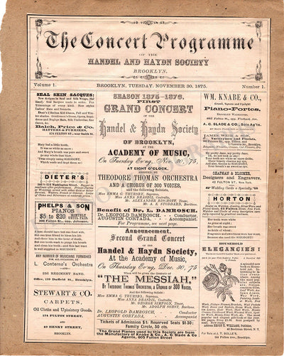 Thomas, Theodore - Program Clip New York 1875