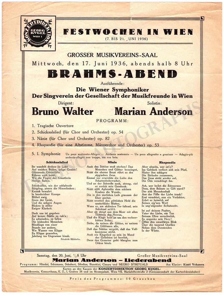 Bruno Walter Lot of 25 Concert Programs 1931-1956 – Tamino