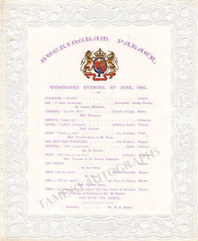 De Reszke, Jean - Lucca, Pauline & Others - Concert Program Buckingham Palace 1883