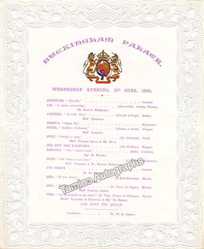 Buckingham Palace 1883 Opera Concert Playbill - Trebelli, Lucca, De Reszke and others