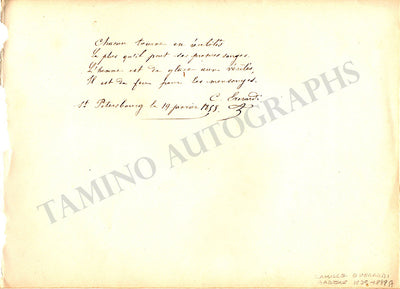 Everardi, Camille - Everardi, Georgette - Set of 2 Signed Album Pages 1858