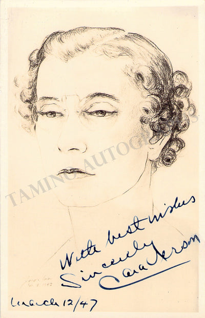 Verson, Cara - Signed Photograph 1947