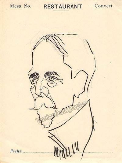 Caruso, Enrico - Original Signed Caricature of an unidentified person