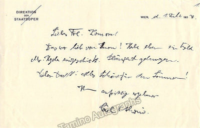 Alwin, Carl - Autograph Note Signed 1937