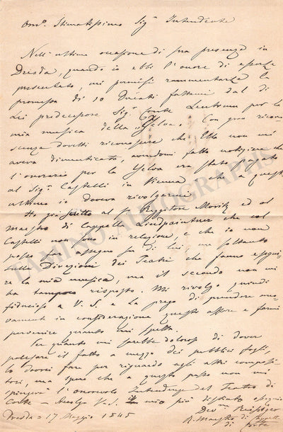 Gottlieb, Carl - Autograph Letter Signed 1845