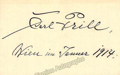 Prill, Carl - Signed Card 1914