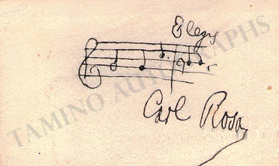 Rosa, Carl - Autograph Music Quote Signed