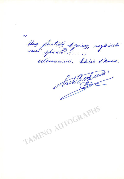 Bergonzi, Carlo - Signed Text Quote