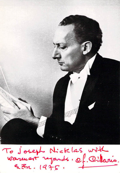 Cillario, Carlo Felice - Signed Photograph 1975 & Music Quote