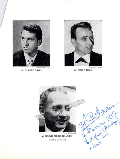Cillario, Carlo Felice - Signed Program Page