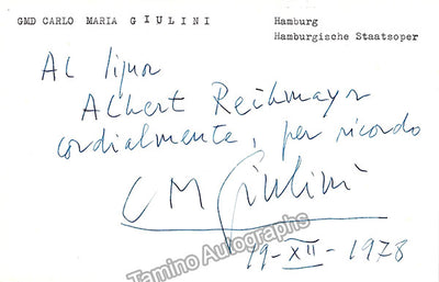 Giulini, Carlo Maria - Signed Card 1978