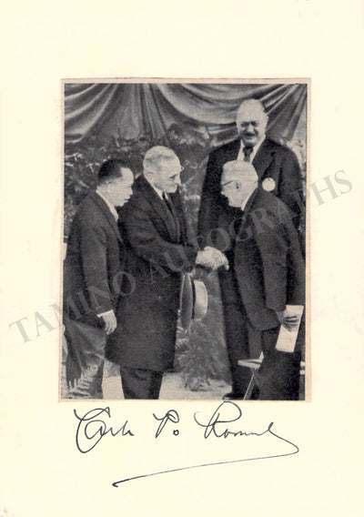 Romulo, Carlos P. - Signed Card