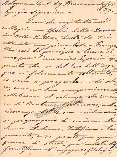 Ferrari, Carlotta - Autograph Letter Signed 1889