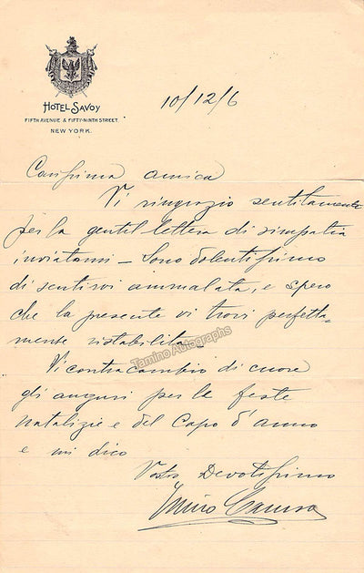 Caruso, Enrico - Autograph Letter Signed + Photo in Il Trovatore