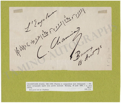Chaminade, Cecile - Autograph Music Quote 1893