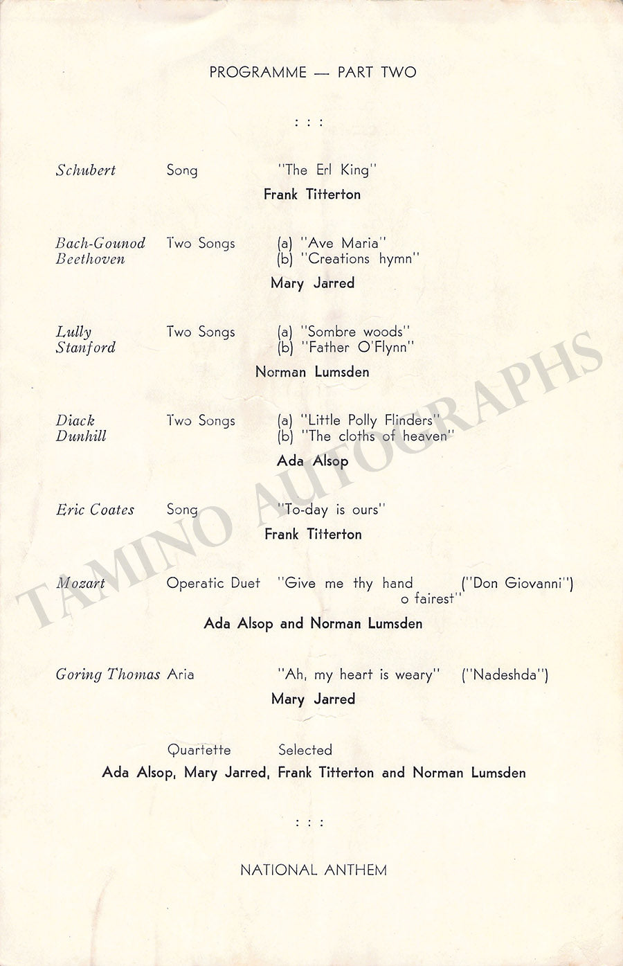 Unsigned Click Celebrity Concerts - Lot of 5 Unsigned Programs 1945-1947