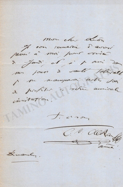 Alkan, Charles-Valentin - Autograph Letter Signed