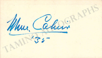 Cahier, Mrs. Charles - Signed Card 1935