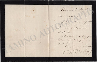Deslys, Charles - Autograph Note Signed