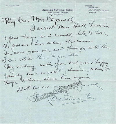 Edson, Charles Farwell - Autograph Letter Signed (1915)