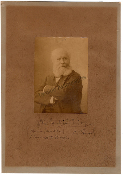 Gounod, Charles - Signed Photograph with Music Quote