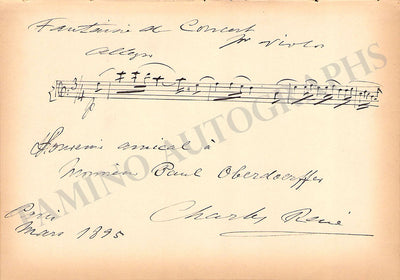 Charles-Rene - Autograph Music Quote Signed 1895