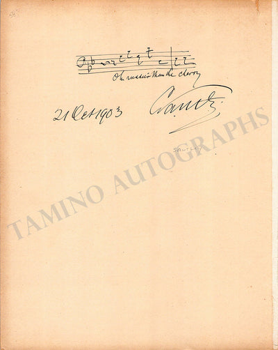 Autograph Music Quote Signed (1902)