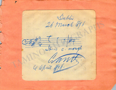 Autograph Music Quote Signed (1896)