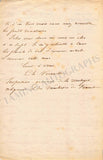 Vervoitte, Charles - Autograph Letter Signed 1872