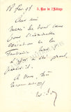 Widor, Charles-Marie - Autograph Note Signed 1898