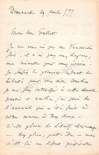 Autograph Letter Signed (1877)