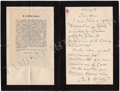 De Sivry, Charles - Autograph Letter Signed