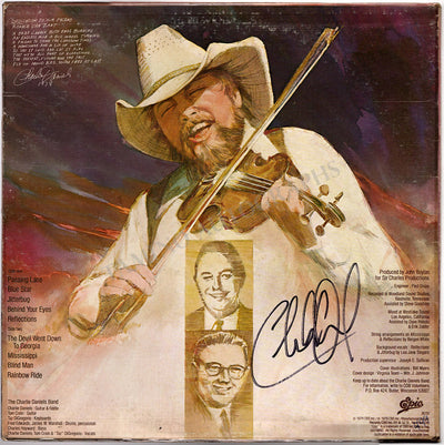 Daniels, Charlie - Signed LP Record Back Sleeve