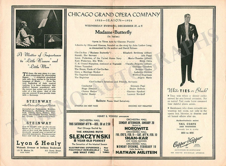 Chicago Grand Opera Unsigned Programs 1933-1934 – Tamino