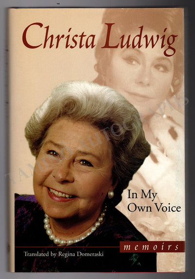 Ludwig, Christa - Signed Book "In My Own Voice"
