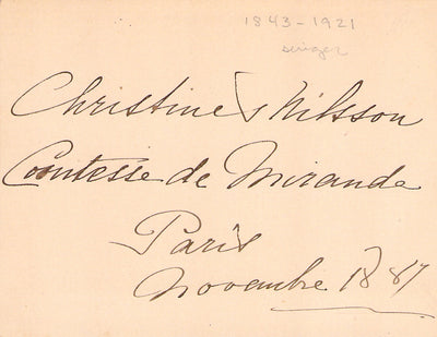 Metropolitan Opera - Inaugural Night 1883 Signatures