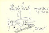 Perick, Christof - Signed Photograph & Music Quote 1985