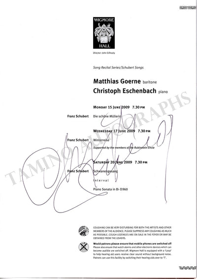 Eschenbach, Christoph - Signed Program London 2009