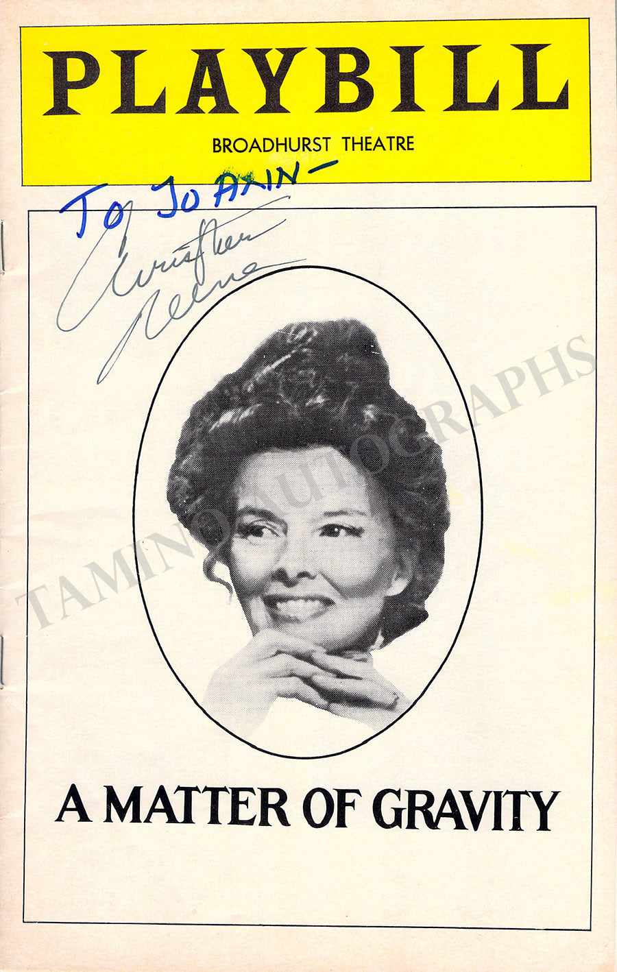 Christopher Reeve Autograph Signed Program A Matter of Gravity