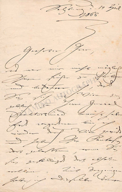 Schumann, Clara - Autograph Letter Signed 1866
