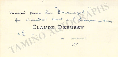 Debussy, Claude - Autograph Visiting Card