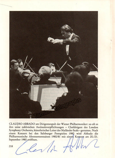 Abbado, Claudio - Martin, Janis - Signed Program Vienna 1980