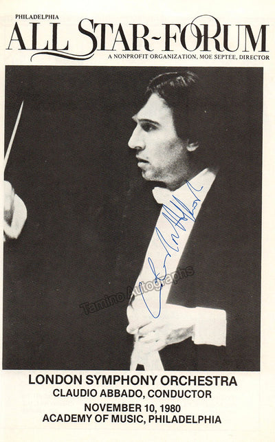 Abbado, Claudio - Signed Program Philadelphia 1988