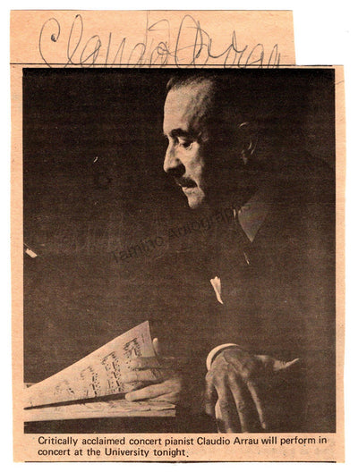 Arrau, Claudio - Signed Clip
