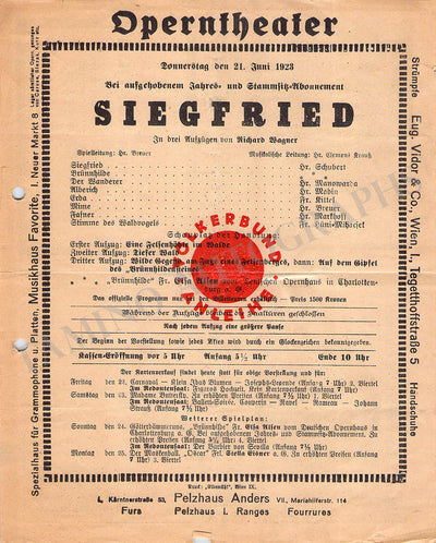 Krauss, Clemens - Set of 14 Concert Programs 1922-1924